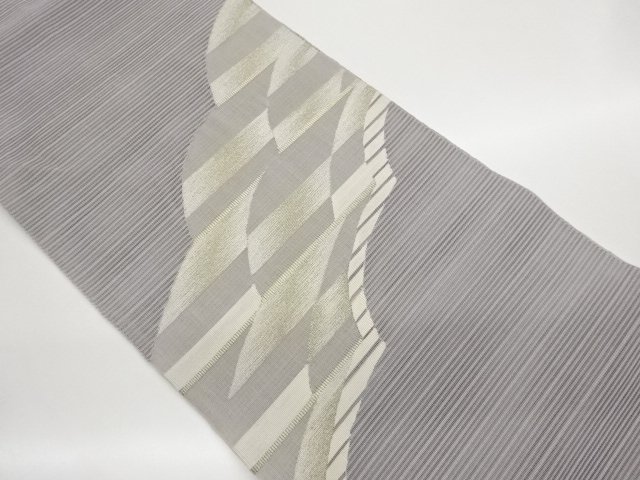 JAPANESE KIMONO / NAGOYA OBI FOR SUMMER / WOVEN GEOMETRIC PATTERN 